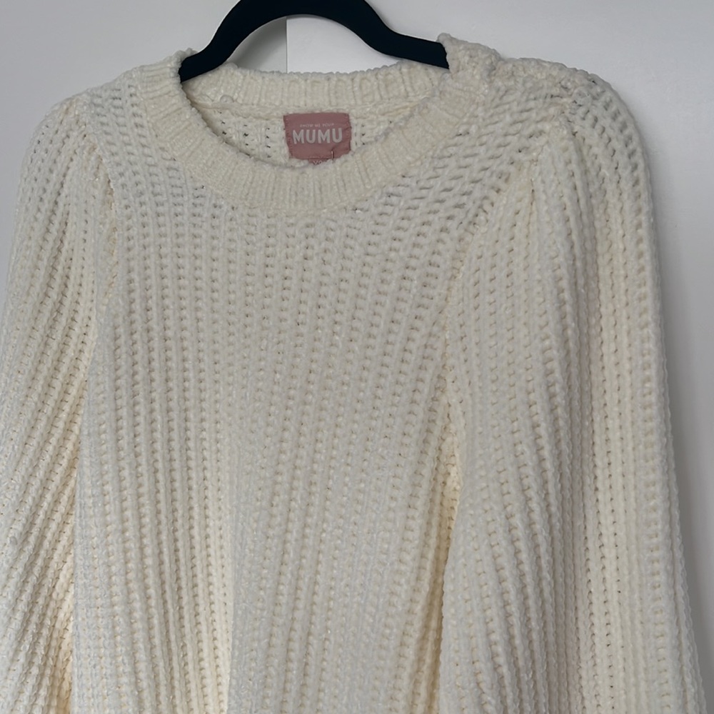 Show Me Your MuMu Cream Long Sleeve Knit Dress - Picture 3 of 4